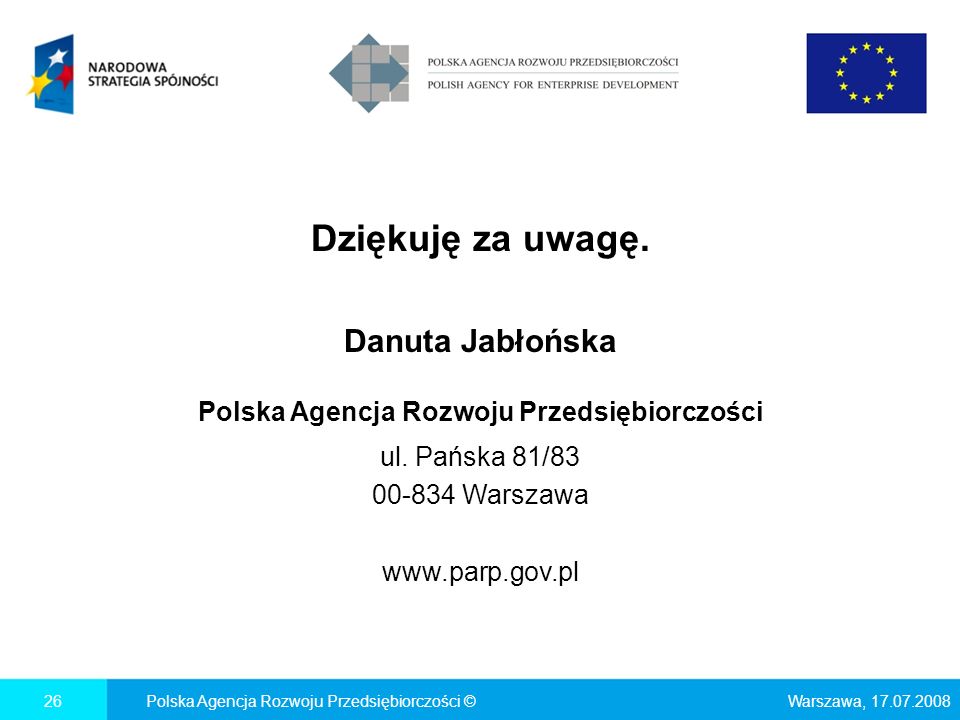 Danuta Jab O Ska Prezes Polska Agencja Rozwoju Przedsi Biorczo Ci Ppt